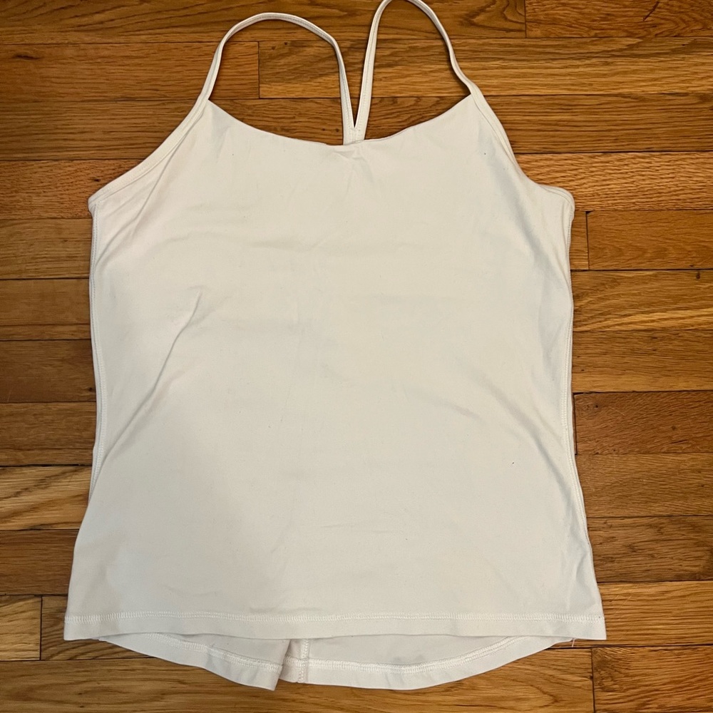 STORI WHITE INTRO SHELF TANK - SIZE 10 - LIGHTLY WORN - RACERBACK